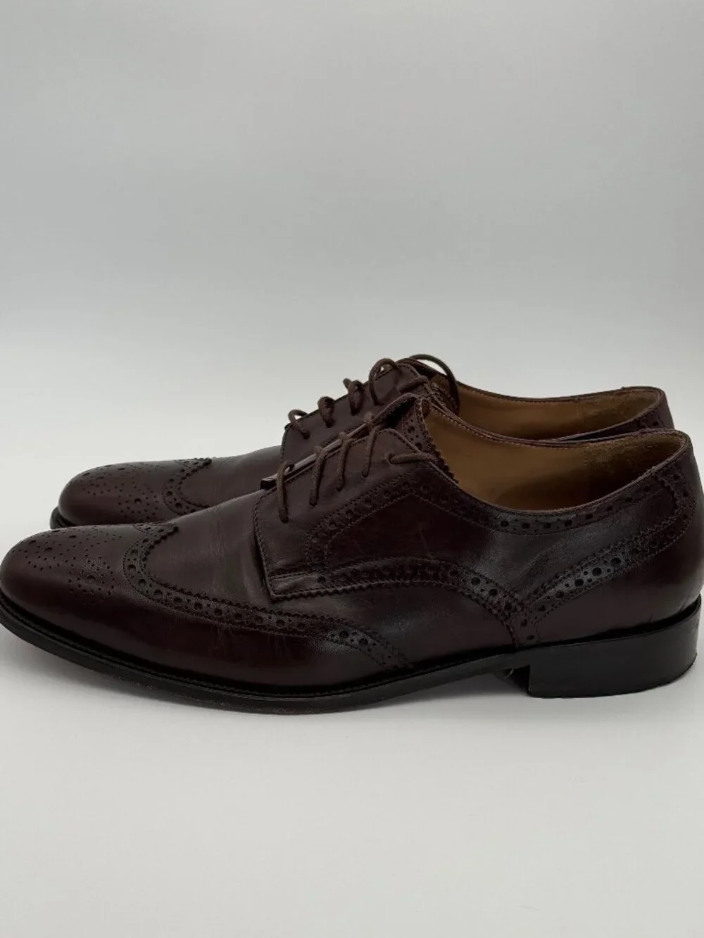 EASY By OTISOPSE Brown Leather Brogue Oxford Dress Shoes Size 45